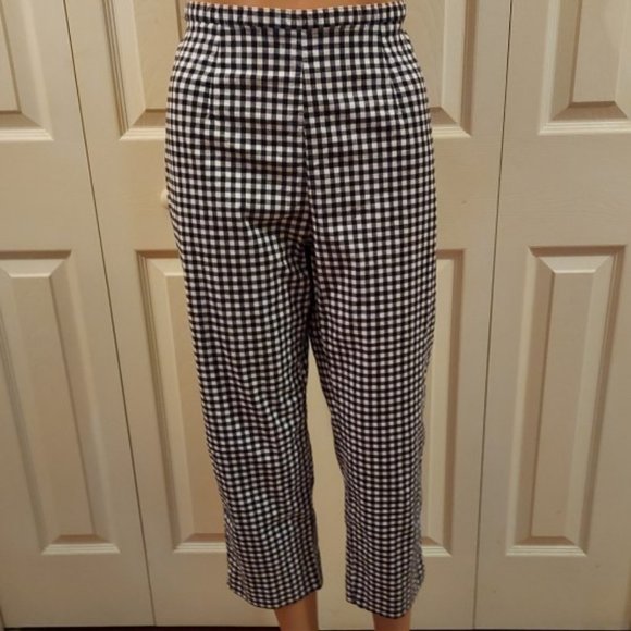 NEW White Stag Navy/White Gingham Capris Size 6 - Picture 1 of 5
